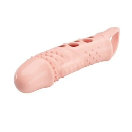 2,5 cm Dolgu Uzatmalı Titreşimli Penis Kılıfı Prezervatif Vibratör - Görsel 3