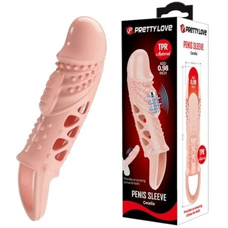 2,5 cm Dolgu Uzatmalı Titreşimli Penis Kılıfı Prezervatif Vibratör - Görsel 10