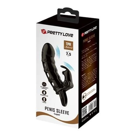 4 cm Dolgu Uzatmalı 10 Titreşimli Zenci Penis Kılıfı Prezervatif Vibratör - Görsel 8