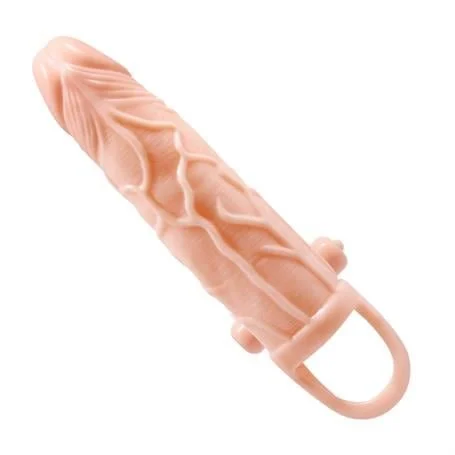 5 cm Dolgu Uzatmalı 10 Fonksiyonlu Çift Titreşimli Penis Kılıfı Prezervatif Vibratör - Görsel 3