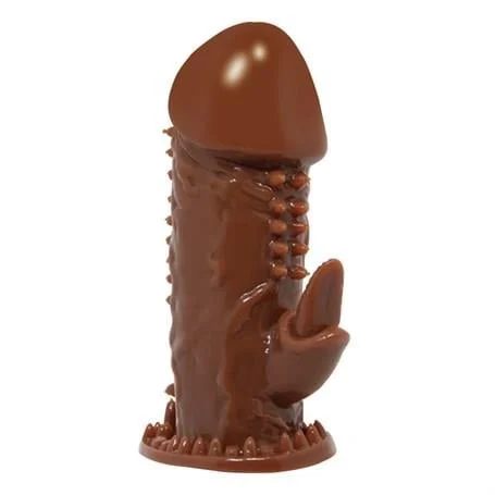 Klitoral Uyarıcılı Tırtıklı Penis Kılıfı - Görsel 2