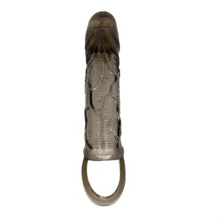 3 cm Dolgu Uzatmalı Titreşimli Zenci Penis Kılıfı Prezervatif Vibratör - Görsel 2
