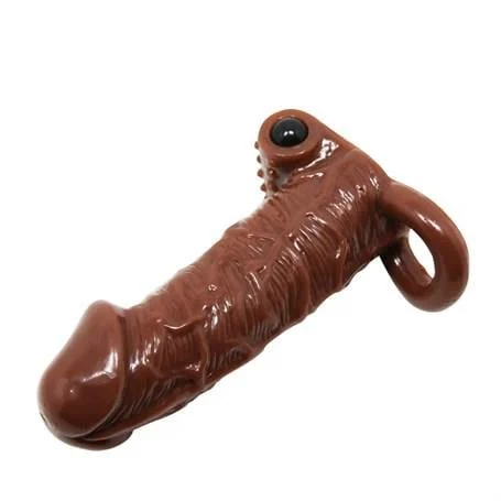 6,5 cm Uzatmalı Titreşimli Damarlı Penis Kılıfı - Görsel 3