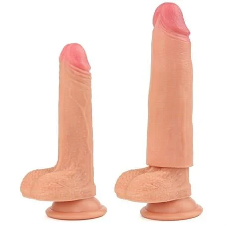 Nature Extender 4.5 cm Dolgulu Premium Ten Rengi Silikon Penis Kılıfı - Görsel 2