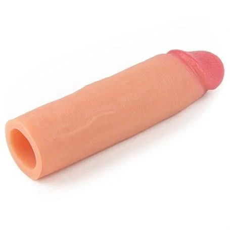 Nature Extender 4.5 cm Dolgulu Premium Ten Rengi Silikon Penis Kılıfı - Görsel 3