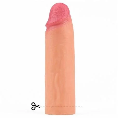 Nature Extender 4.5 cm Dolgulu Premium Ten Rengi Silikon Penis Kılıfı - Görsel 5