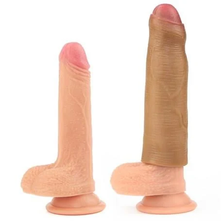 Nature Extender 4.5 cm Dolgulu Premium Silikon Sünnetsiz Melez Penis Kılıfı - Görsel 2