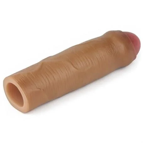 Nature Extender 4.5 cm Dolgulu Premium Silikon Sünnetsiz Melez Penis Kılıfı - Görsel 3