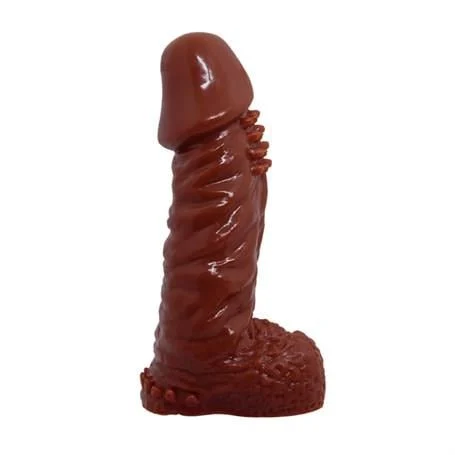14,4 cm Klitoral Uyarıcılı Tırtıklı Damarlı Penis Kılıfı - Görsel 2