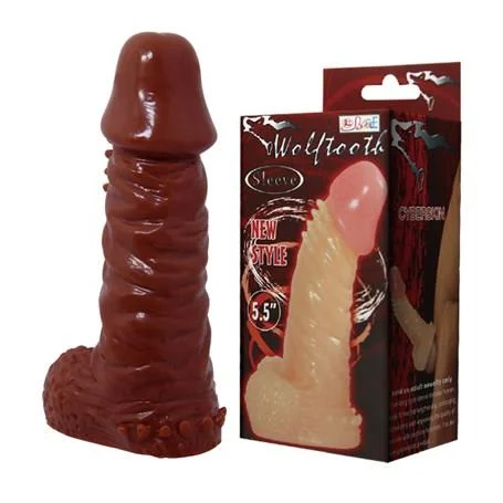 14,4 cm Klitoral Uyarıcılı Tırtıklı Damarlı Penis Kılıfı - Görsel 6