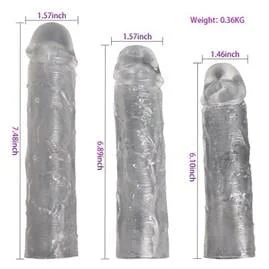 Ucu Dolgulu Uzatmalı 3'lü Şeffaf Penis Kılıfı Seti - Görsel 2