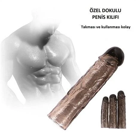 Ucu Dolgulu Uzatmalı 3'lü Zenci Penis Kılıfı Seti - Görsel 2