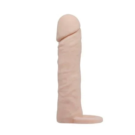 4 cm Dolgulu Realistik Uzatmalı Penis Kılıfı Dildo Ten Rengi Penis - Görsel 2