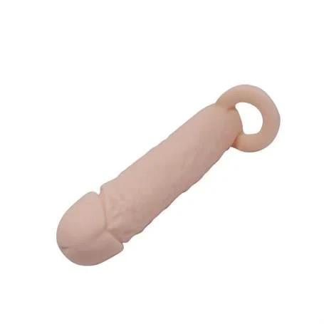 4 cm Dolgulu Realistik Uzatmalı Penis Kılıfı Dildo Ten Rengi Penis - Görsel 4