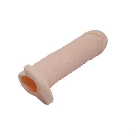 4 cm Dolgulu Realistik Uzatmalı Penis Kılıfı Dildo Ten Rengi Penis - Görsel 5