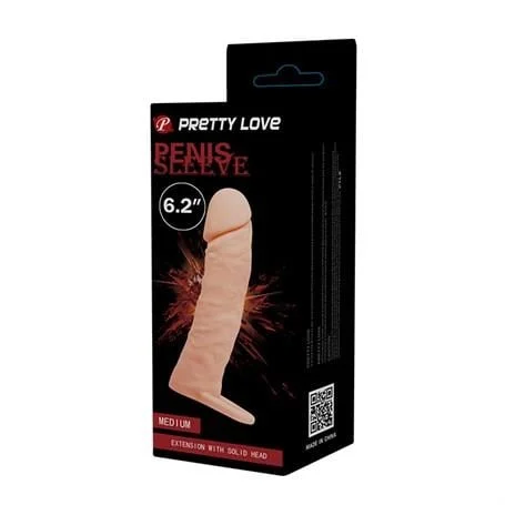 4 cm Dolgulu Realistik Uzatmalı Penis Kılıfı Dildo Ten Rengi Penis - Görsel 7