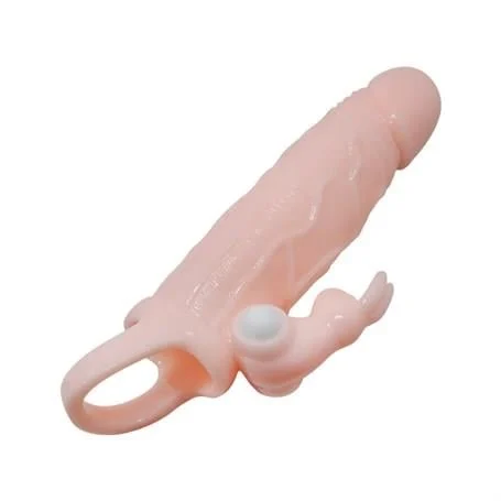 5 cm Dolgu Uzatmalı Titreşimli Penis Kılıfı Prezervatif Vibratör - Görsel 3