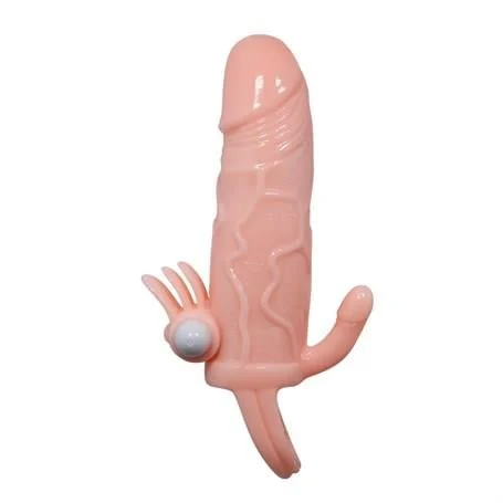 Anal Vajinal Klitoral Uyarıcılı Titreşimli Penis Kılıfı - Görsel 2