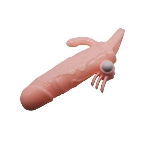 Anal Vajinal Klitoral Uyarıcılı Titreşimli Penis Kılıfı - Görsel 4