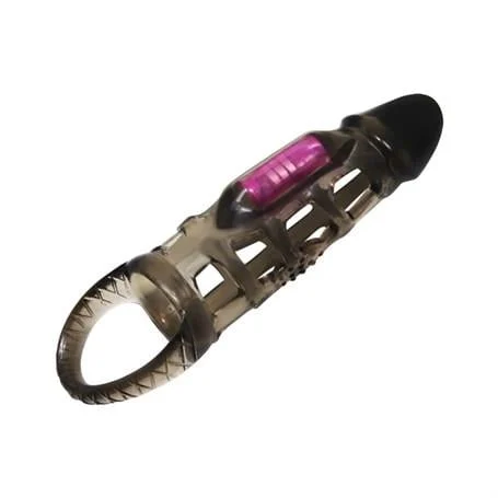 14 cm Titreşimli Şeffaf Penis Kılıfı - Görsel 2