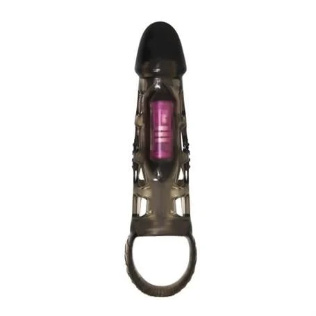 14 cm Titreşimli Şeffaf Penis Kılıfı - Görsel 3