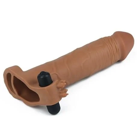 6,5 cm Uzatmalı Realistik Titreşimli Penis Kılıfı Melez XTender - Görsel 4