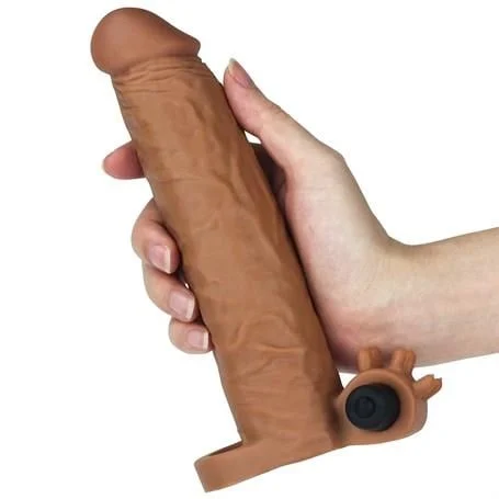 5 cm Uzatmalı Realistik Titreşimli Penis Kılıfı Melez XTender - Görsel 2