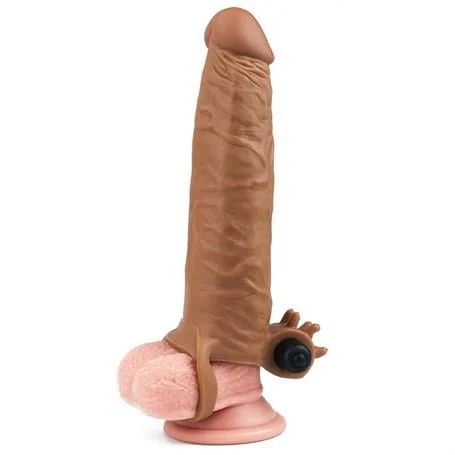 5 cm Uzatmalı Realistik Titreşimli Penis Kılıfı Melez XTender - Görsel 3