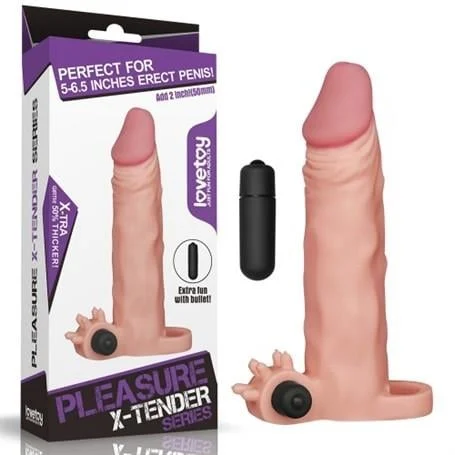 5 cm Uzatmalı Realistik Titreşimli Penis Kılıfı X-TENDER - Görsel 5