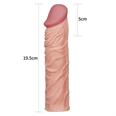 Nature Extender 5 cm Dolgulu Premium Ten Rengi Silikon Penis Kılıfı - Görsel 4