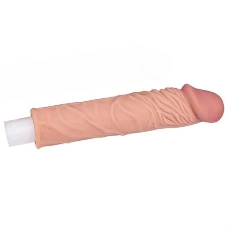 Nature Extender 5 cm Dolgulu Premium Ten Rengi Silikon Penis Kılıfı - Görsel 5