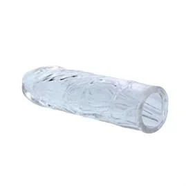 14 cm Damarlı Uzatmalı Şeffaf Silikon Penis Kılıfı - Görsel 2