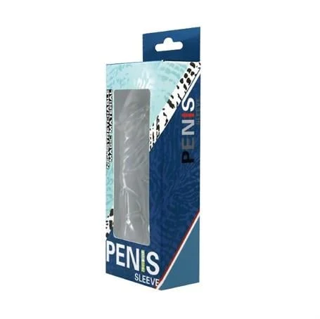 14 cm Damarlı Uzatmalı Şeffaf Silikon Penis Kılıfı - Görsel 4