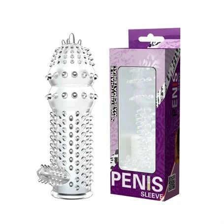 12,8 cm Klitoris Uyarıcılı Tırtıklı Penis Kılıfı - Görsel 7