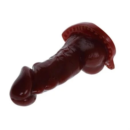 13,3 cm Ultra Realistik Titreşimli Kahverengi Dildo Penis Kılıfı - Görsel 3
