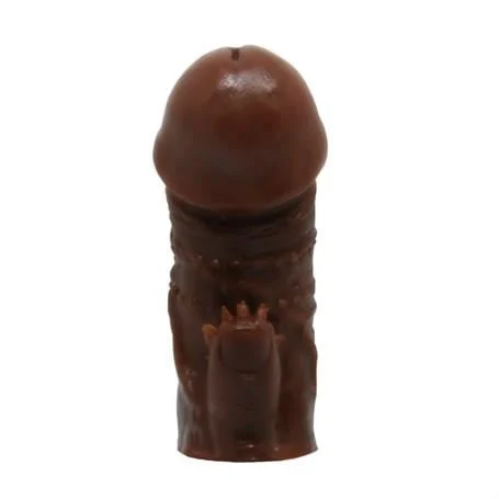 Klitoral Uyarıcılı Tırtıklı Damarlı Penis Kılıfı - Görsel 3